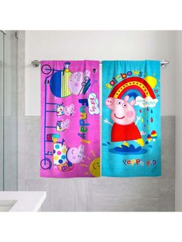 Athom Living - Peppa Pig Themed Kids Bath Towel 350 Gsm (Pack Of 2) (M)