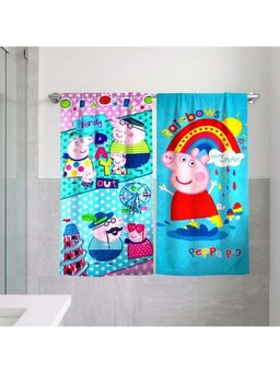 Athom Living - Peppa Pig Themed Kids Bath Towel 350 Gsm (Pack Of 2) (M)