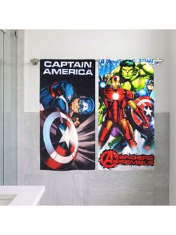 Athom Living - Marvels Captain America and Avengers Themed Bath Towel Kids (Pack Of 2) (M)