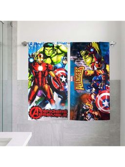 Athom Living - Marvels Avengers Themed Kids Bath Towel 350 Gsm (Pack Of 2) (M)