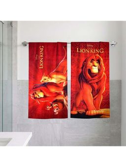 Athom Living - Lion King Themed Kids Bath Towel 350 Gsm, Multicolor (Pack Of 2) (M)