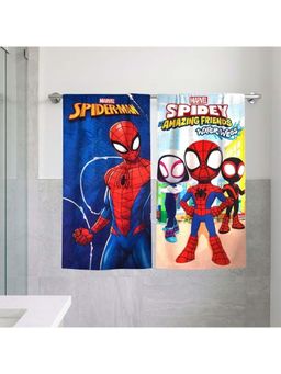 Athom Living - Marvels Spiderman Themed Kids Bath Towel 350 Gsm (Pack Of 2) (M)