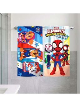 Athom Living - Paw Patrol with Spidey Themed Bath Towel Kids (Pack Of 2) (M)
