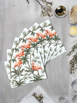 Space of Joy - Vintage Flamingo Premium Printed Rectangular MDF Wooden Placemats
