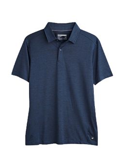 Tego - Navy Blue Solid Regular Fit Polo T-shirt