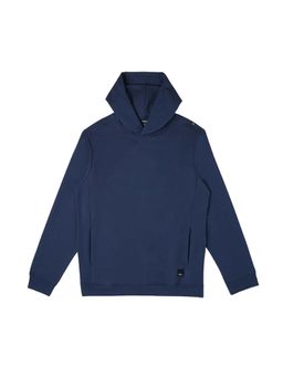 Tego - Navy Blue Solid Regular Fit Hoodie