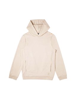 Tego - Beige Solid Regular Fit Hoodie