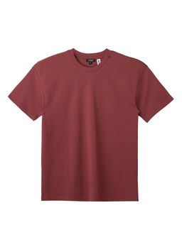 Tego - Maroon Solid Regular Fit T-shirt