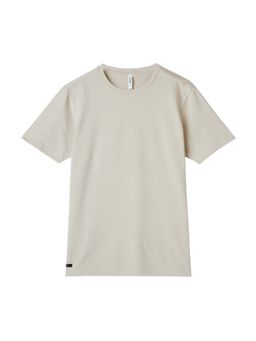 Tego - Beige Solid Regular Fit T-shirt