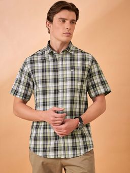 Club York - Men Green Check Slim Fit Shirt