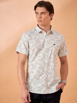 Club York - Men Blue Print Slim Fit Shirt