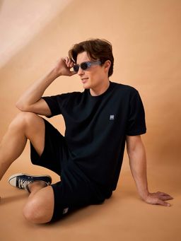 Club York - Men Navy Blue Solid Regular Fit T-Shirt