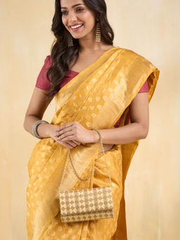 Fabindia - Beige Silk Blend Clutch (M)