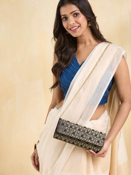 Fabindia - Black Brocade Clutch (L)
