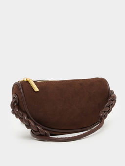 Styli - Women Braided Velvet Textured Cross-Body Bag