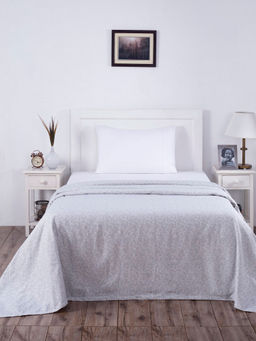 Maspar - Hues Rustic Clash Classic Essence 318 Gsm Cotton Grey Print Bed Cover