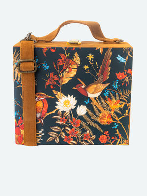 NR by Nidhi Rathi Printed Black Clutch