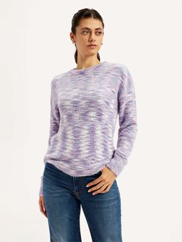 Levi's - Womens Self Pattern Purple Crew Neck Sweater
