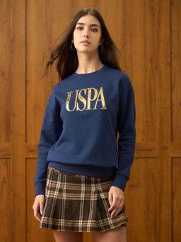 U.S. POLO ASSN. - Brand Printed Loose Fit Sweatshirt - Navy Blue