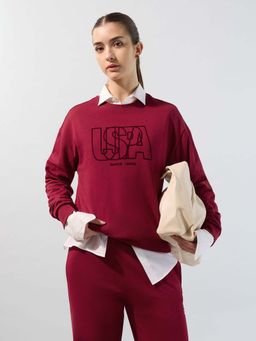 U.S. POLO ASSN. - Relaxed Fit Brand Sweatshirt - Pink