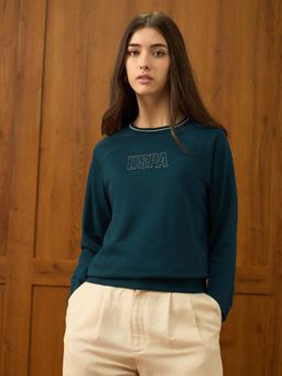 U.S. POLO ASSN. - Raglan Fit Brand Printed Sweatshirt - Blue