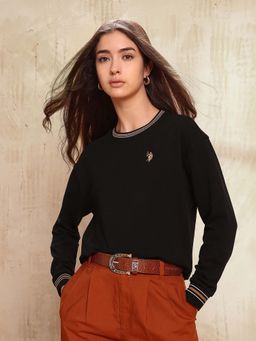 U.S. POLO ASSN. - Solid Drop Shoulder Sweatshirt - Black
