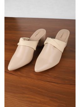 Allen Solly - Women Beige Casual Heeled Mules