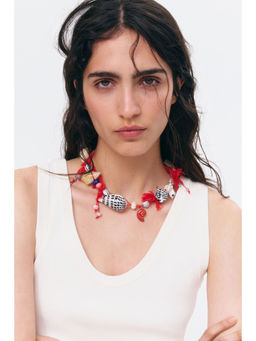 H&M - Women Multi-Color Embellished Cord Necklace