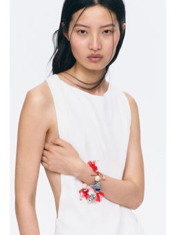 H&M - Women Red Embellished Cord Bracelet