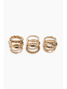 H&M - Women Gold 9-Pack Rings