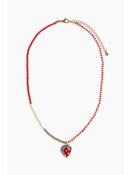 H&M - Women Red Beaded Pendant Necklace