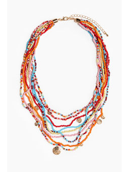 H&M - Women Orange Beaded Multi-Strand Necklace