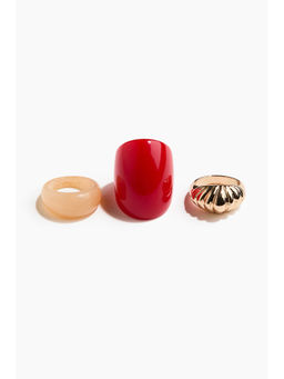 H&M - Women Red 3-Pack Rings