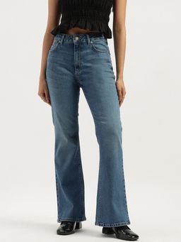 United Colors of Benetton - Blue Solid Boot Leg Fit Jeans