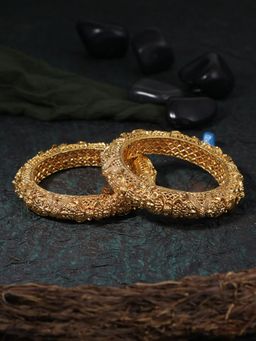 Adwitiya - Women 24 Ct Ethnic Gold Plated Handcrafted Antique Kada