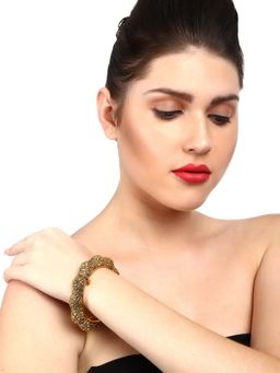 Adwitiya - Women 24 Ct Ethnic Copper Gold Plated Royal Antique Kada