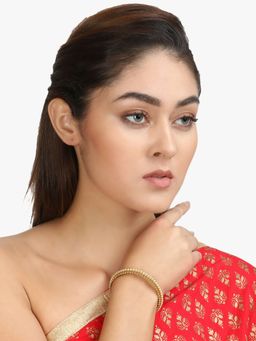 Adwitiya - Women 24K Gold Plated Embellished Designer Kada