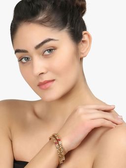 Adwitiya - Women 24K Gold Plated Embellished Designer Bangles