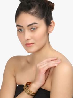 Adwitiya - Women 24K Gold Plated Embellished Designer Bangles