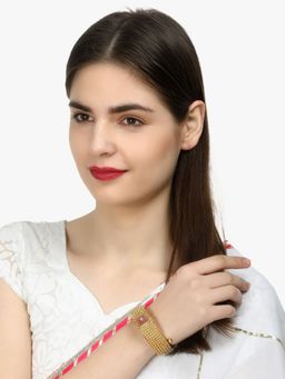 Adwitiya - Women 24K Gold Plated Embellished Designer Kada (2.4)