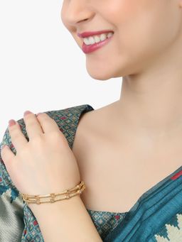 Adwitiya - 24 Ct Copper Gold Plated Handcrafted Stone Bangle