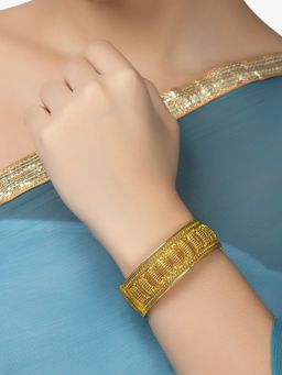 Adwitiya - Women 24 Ct Gold Plated Beautiful Handcrafted Kada