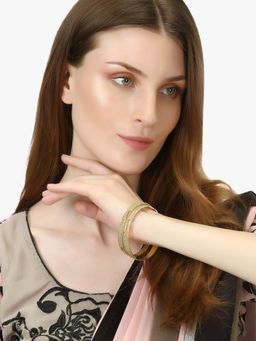 Adwitiya - Women 24 Ct Gold Plated Handcrafted Kada