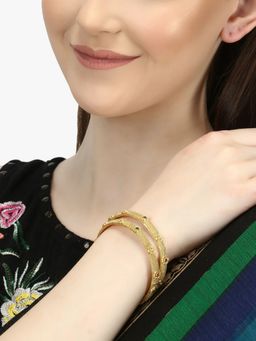 Adwitiya - Women Gold Plated Stone Studded Handcrafted Kada