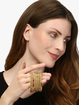 Adwitiya - Women Gold Plated Stone Handcrafted Kada