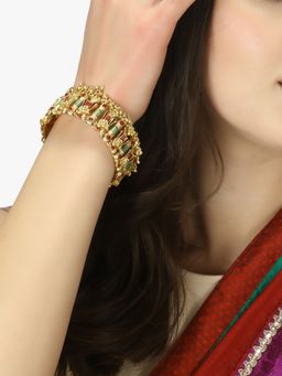 Adwitiya - Gold Plated Temple Ghungroo Kada