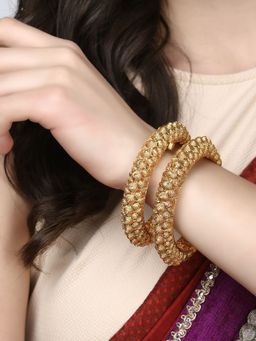 Adwitiya - Gold Plated Antique Kada