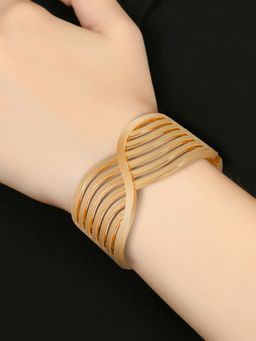 Adwitiya - Women Gold Plated Textured Bracelet