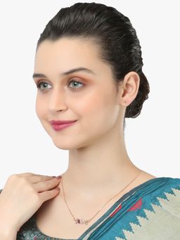 Adwitiya - 24 Ct Women Gold Plated & Ad Stone Studded Love Chain