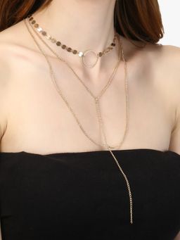 Adwitiya - Gold Plated Layered Round Designer Chain